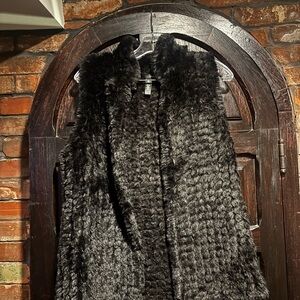 Aqua Black Faux Fur Vest